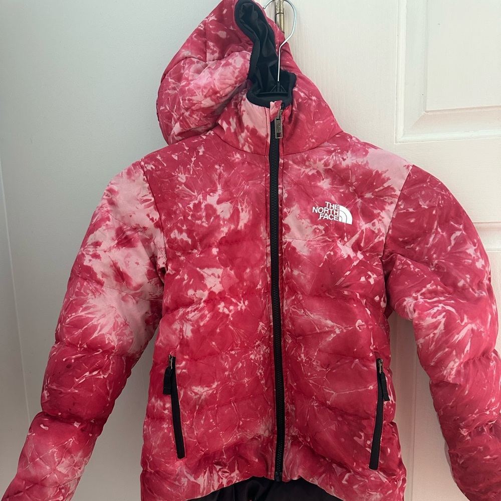 The North Face Pink and White Tie-Dye Jacket